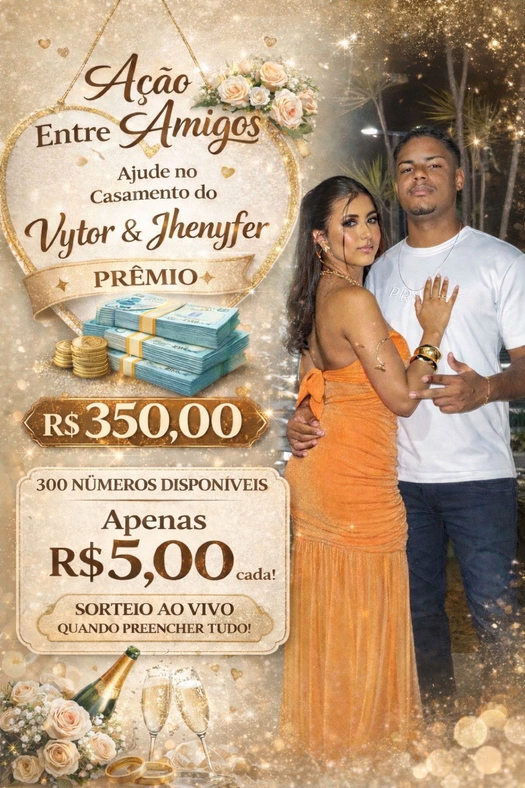 Ação entre amigos ajude Vytor é Jhenyfer a casar 