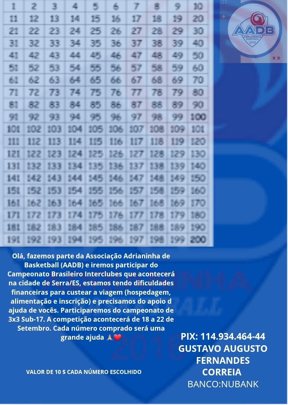 AJUDE ATLETAS A CHEGAR NO BRASILEIRO DE 3X3
