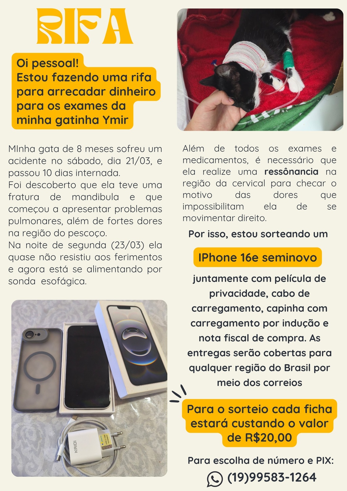 Arrecadação para cirurgia ymir