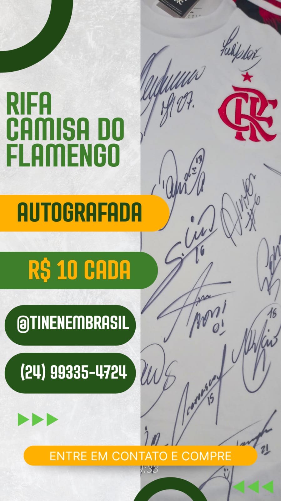 Camisa Autografada do Flamengo