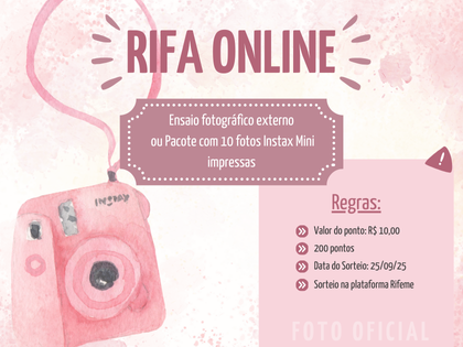 Ganhe um Ensaio Fotográfico ou Fotos Instax Mini