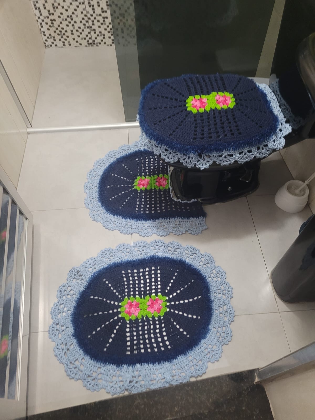 Jogo de banheiro 3 peças com barbante decore