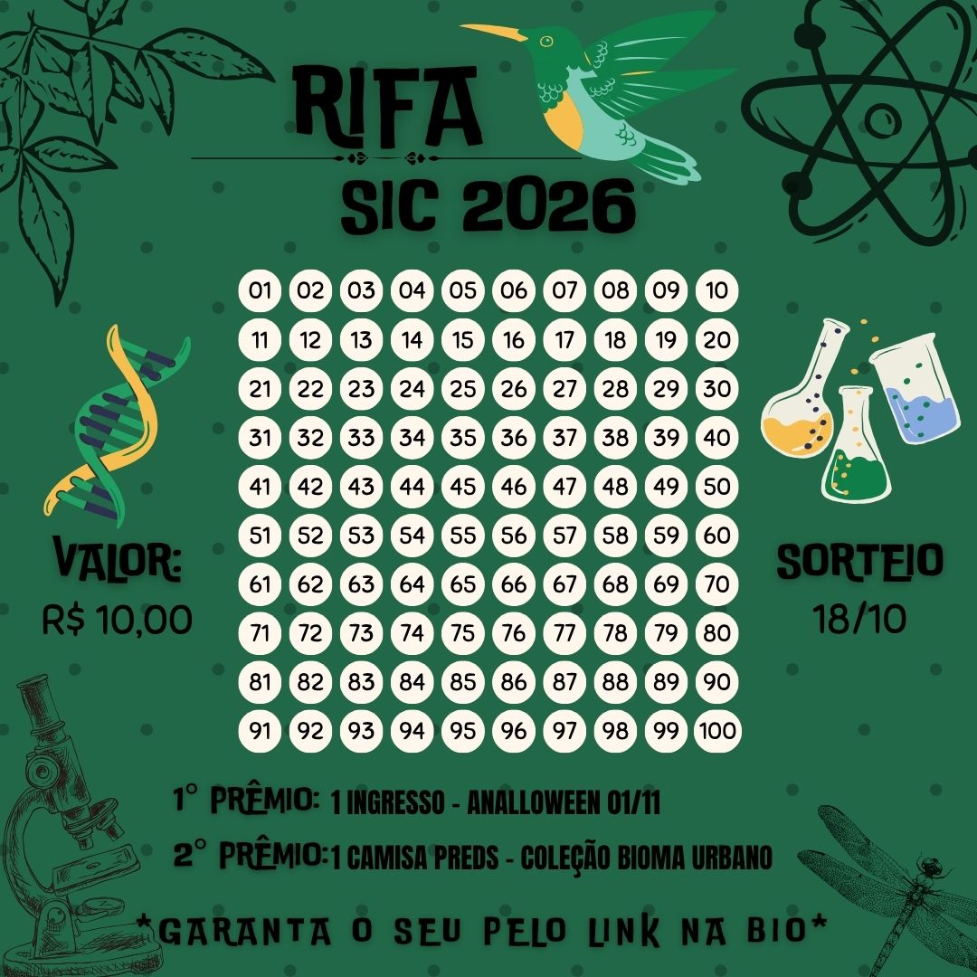 Rifa em Prol da Semana de Integração dos Calouros de Biologia 2026