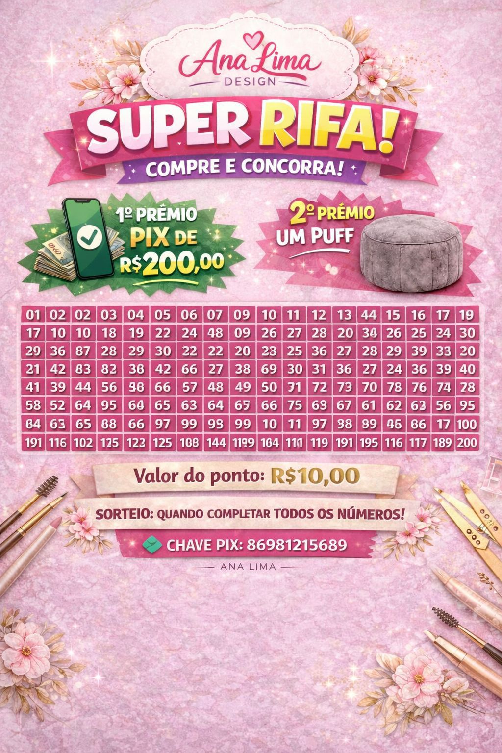 Rifa para ajuda na reforma do meu salão 