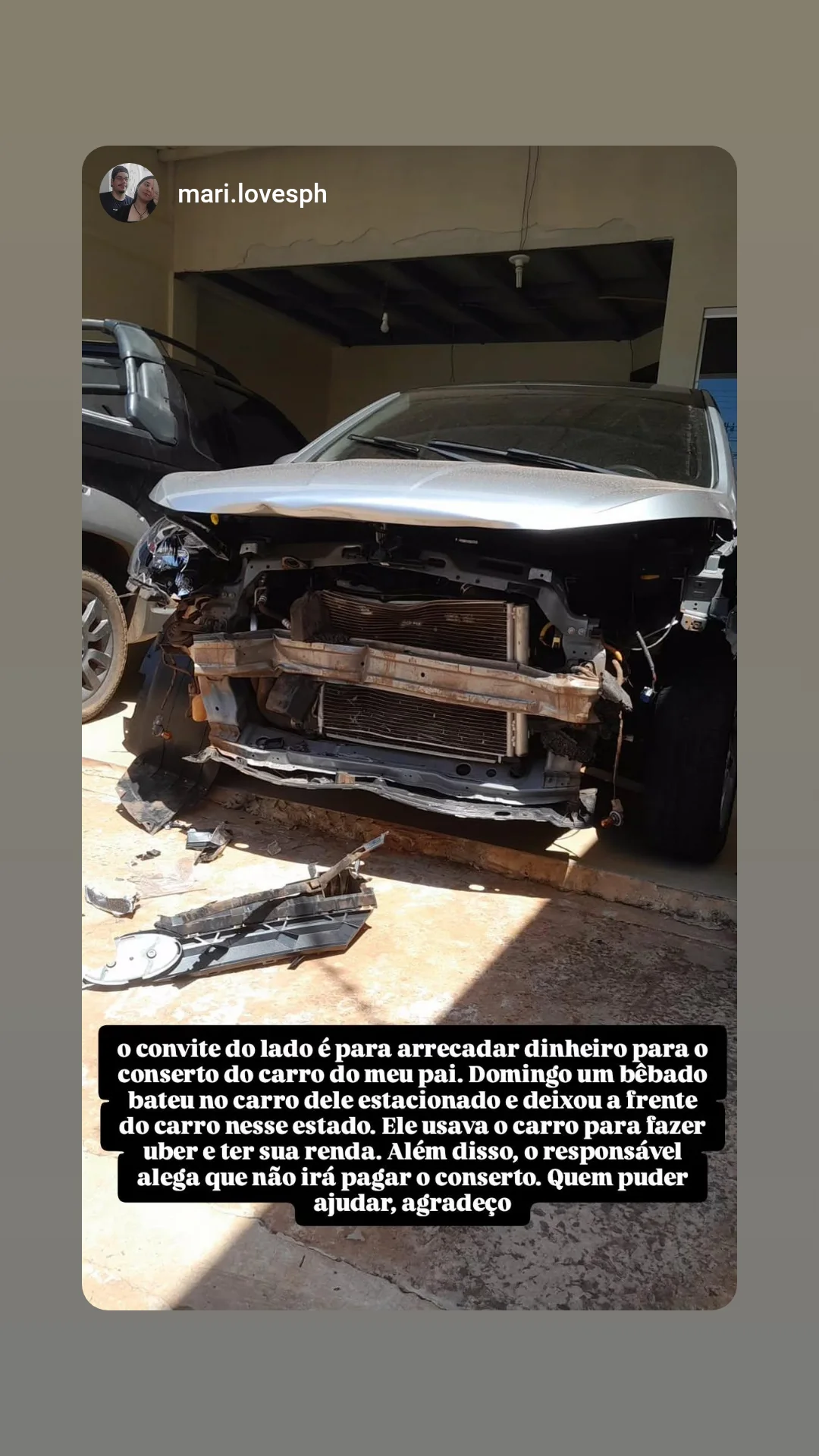 Rifa para ajudar concerto carro 