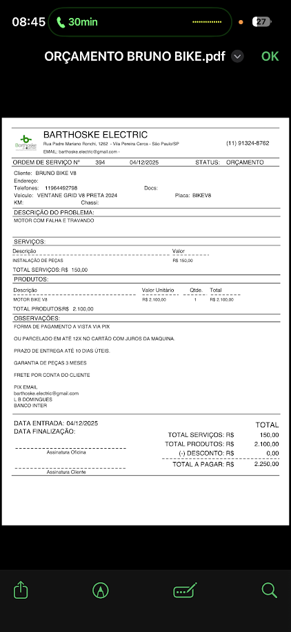 Rifa para conserto de moto de trabalho