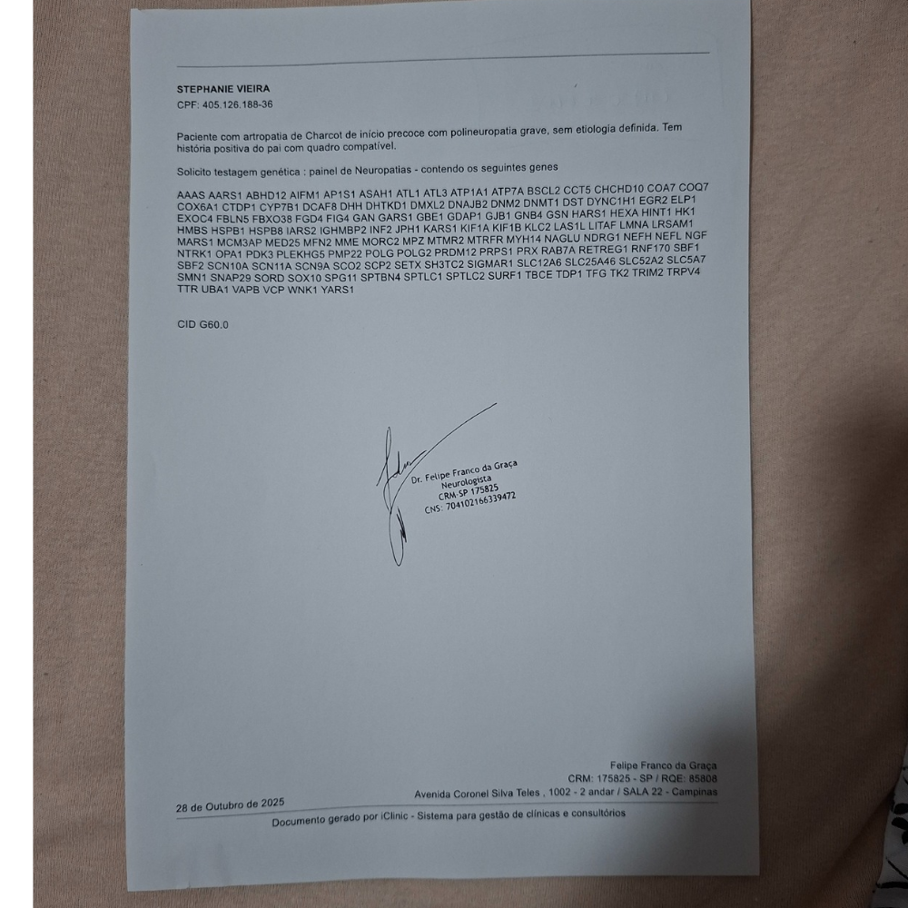 Rifa para exame médico genético 