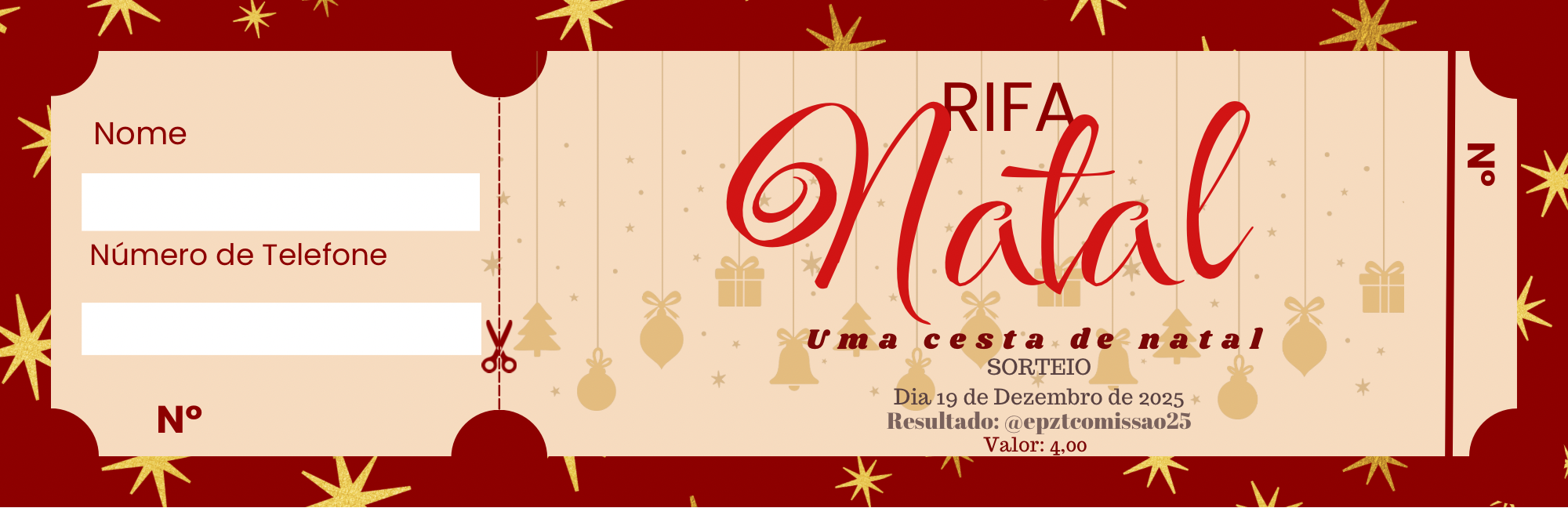 Rifa para nossa aula da saudade 