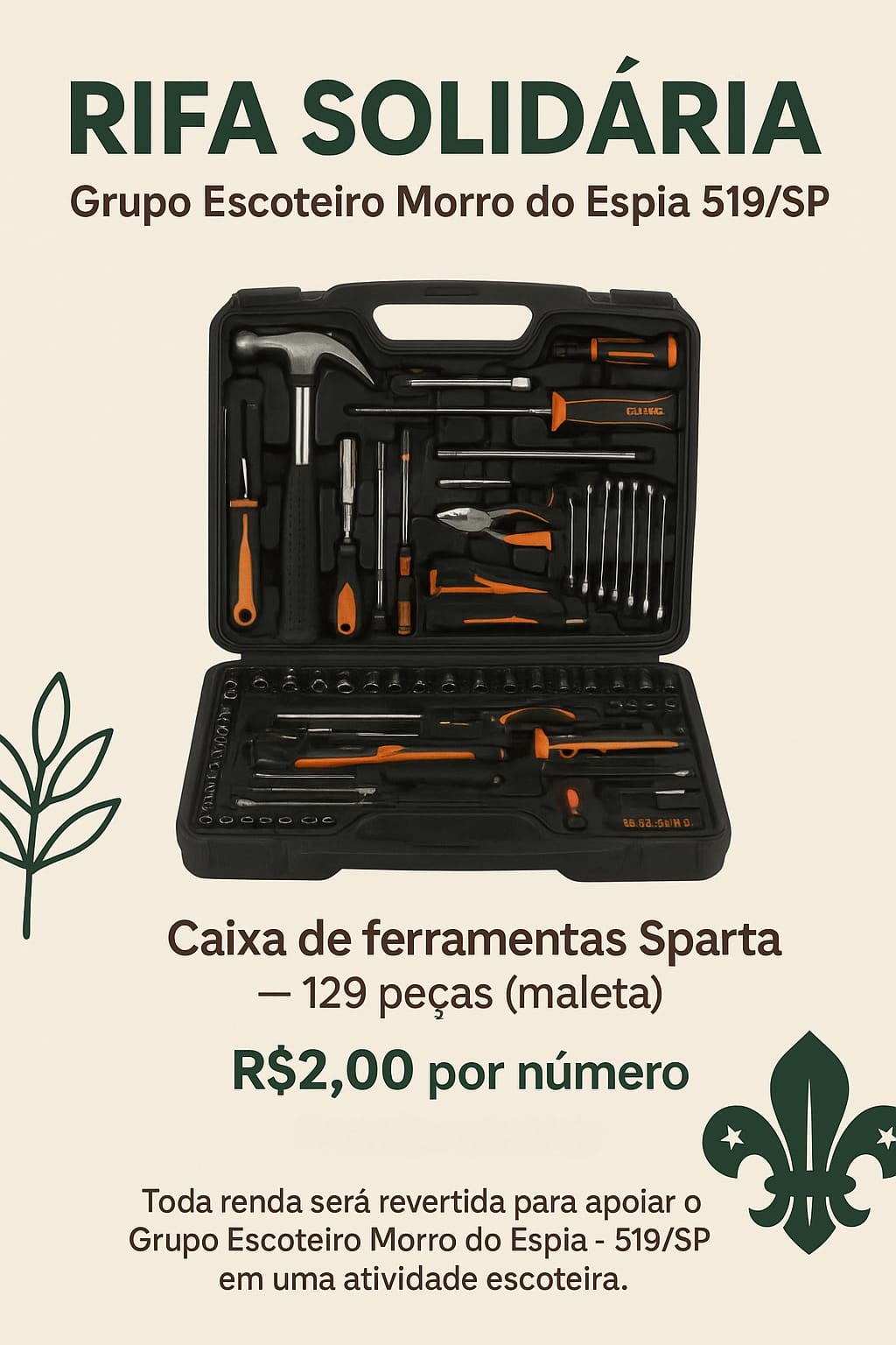 Rifa Solidária Grupo Escoteiro Morro do Espia 519 SP