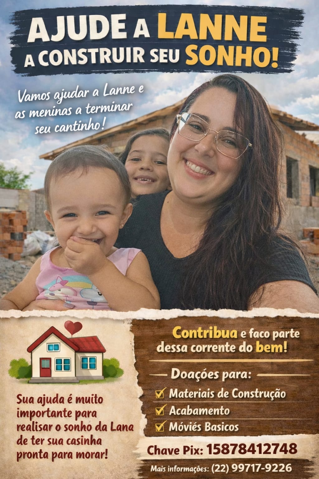 Rifa solidária para costrução do nosso lar