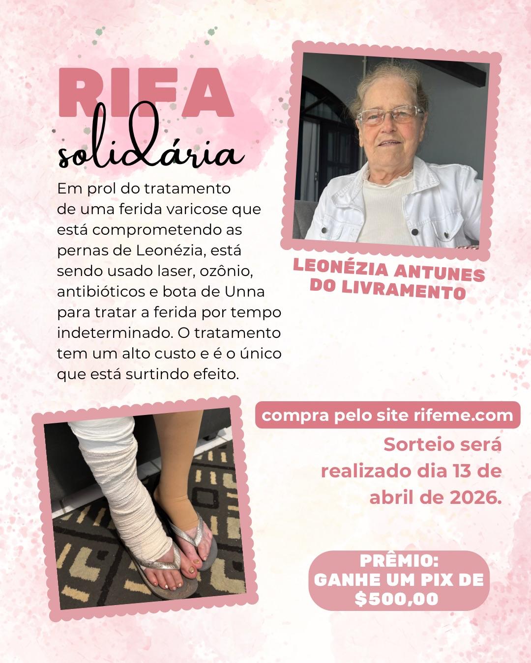 Rifa solidária para leonezia antunes do livramento