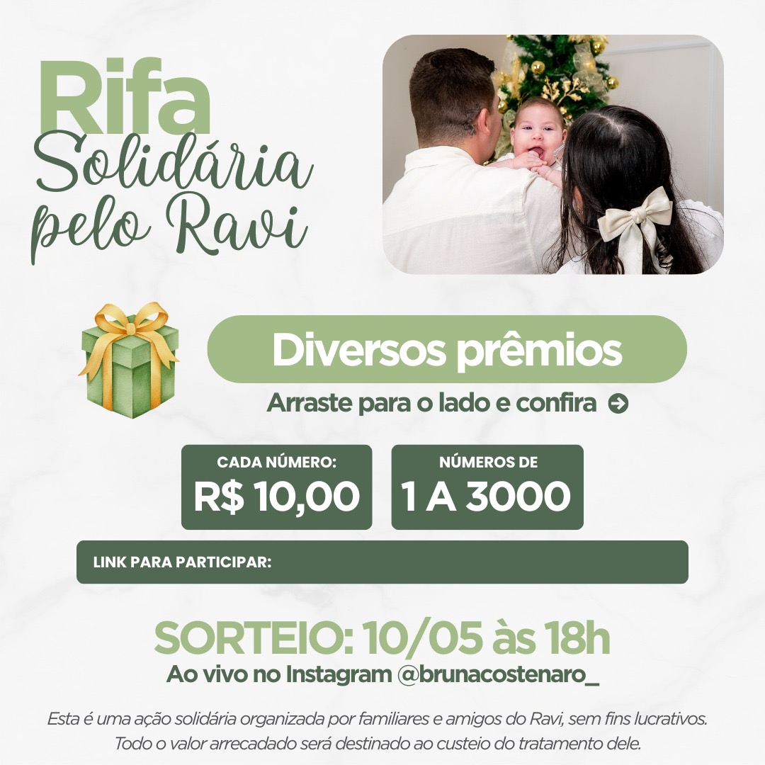 Rifa solidária pelo ravi 