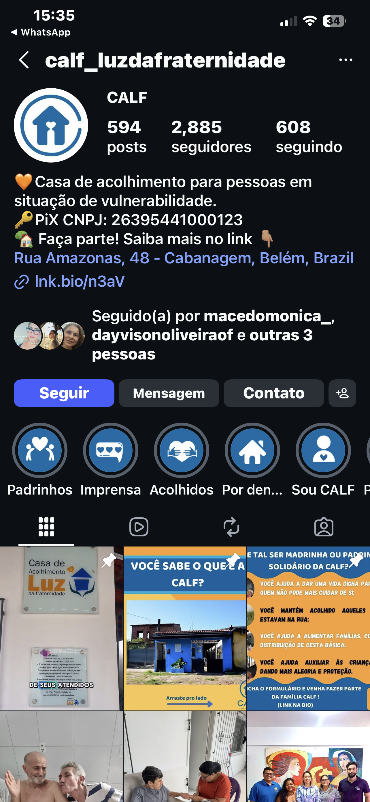 Rifa beneficente para a casa de apoio calf