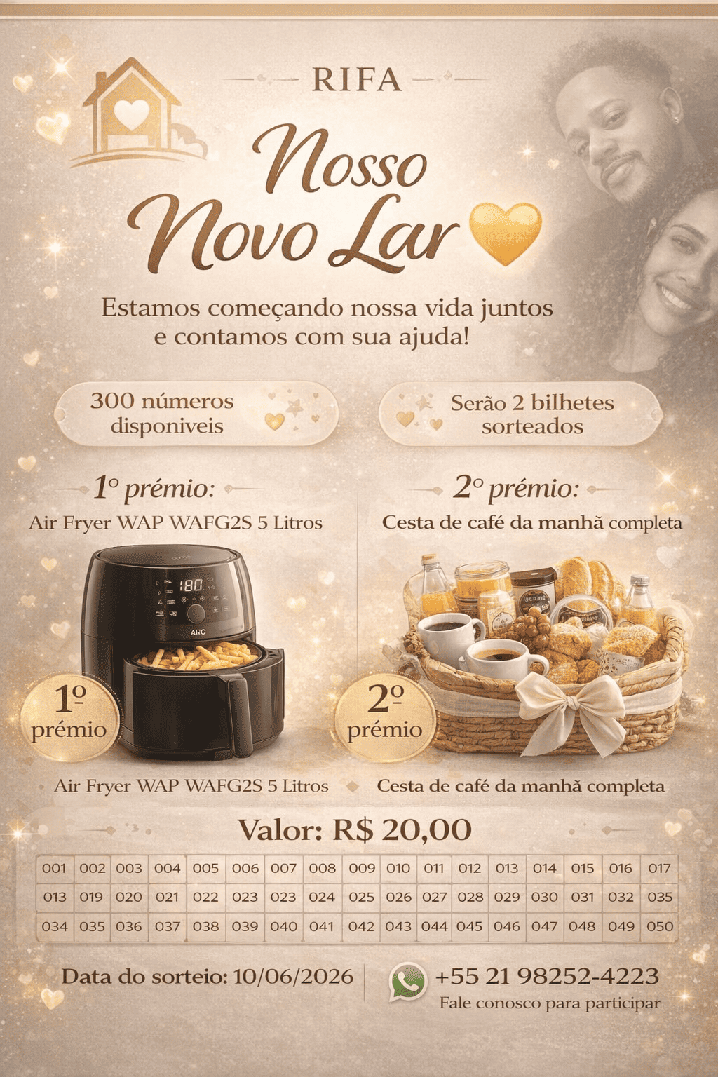 Rifa chá de casa nova will e lidy