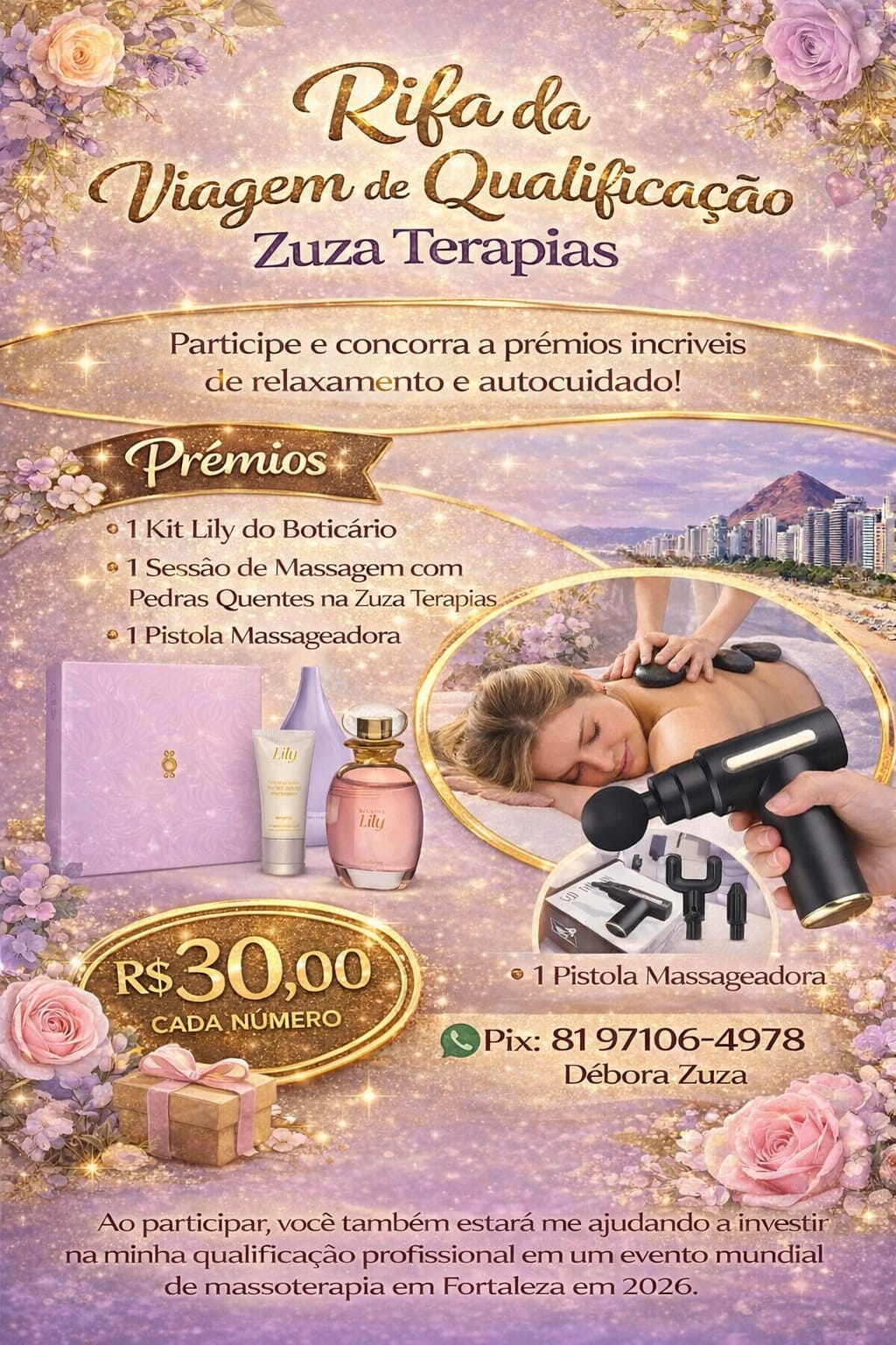 Rifa da viagem de qualificação zuza terapias