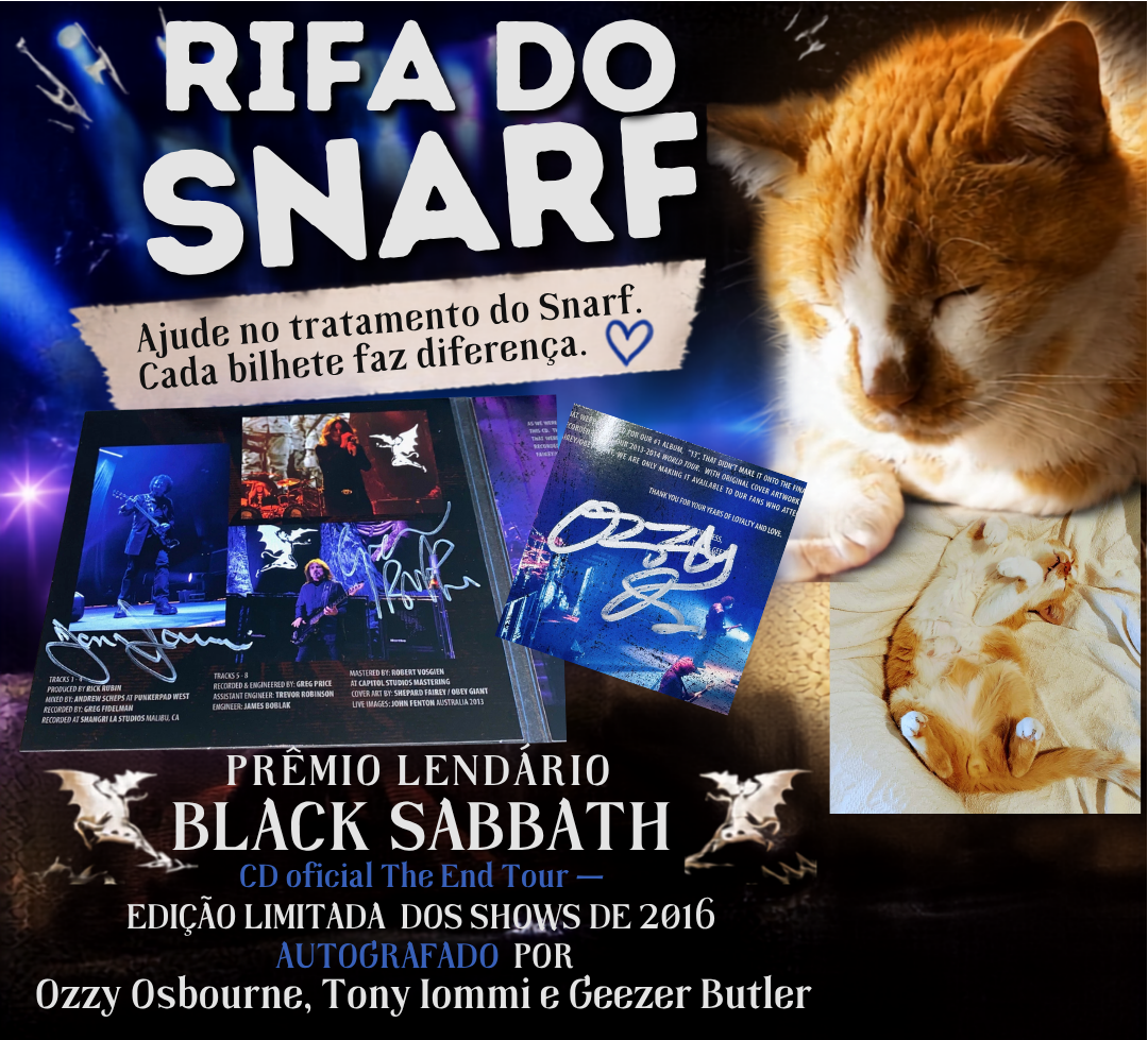 RIFA DO SNARF CD The End Black Sabbath AUTOGRAFADO