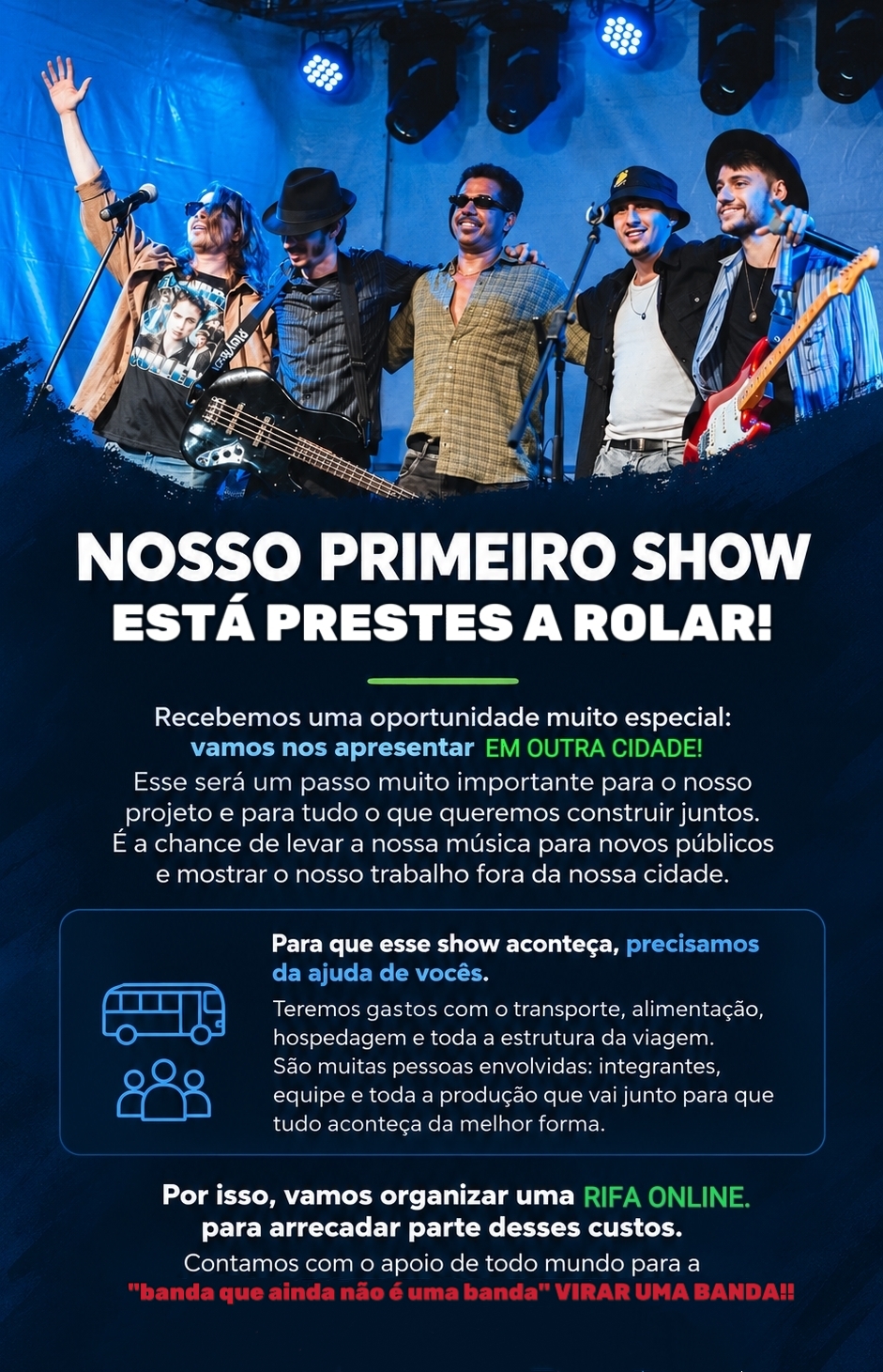 Rifa para a viagem do show da banda