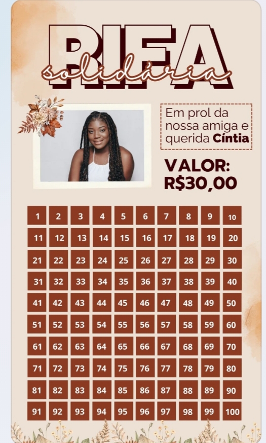 Rifa para ajudar no tratamento do meu filho