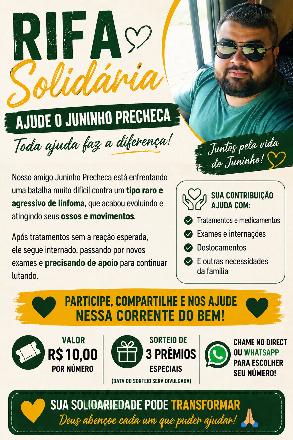 Rifa para ajudar nosso amigo juninho casarim precheca
