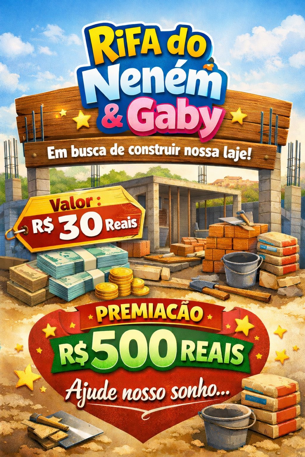 Rifa para construir minha laje