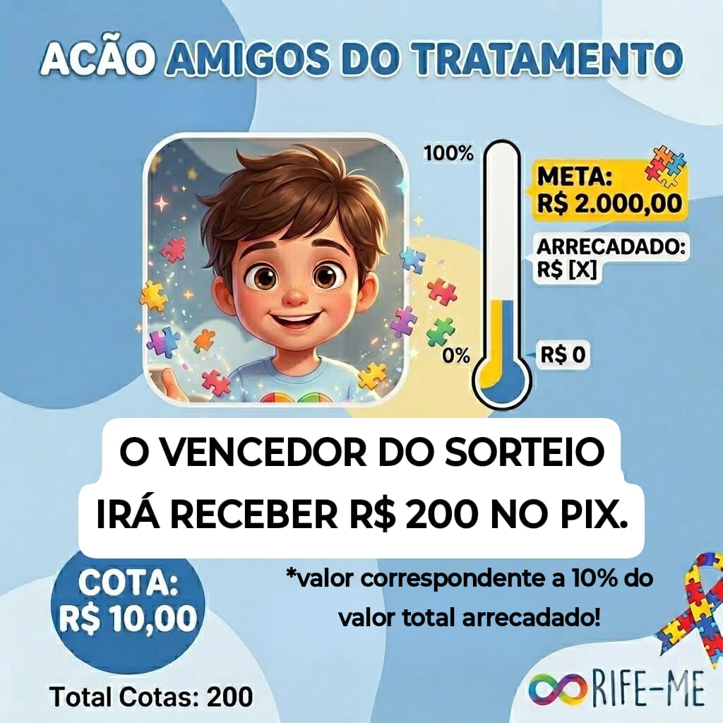 Rifa para pagar tratamento de autismo