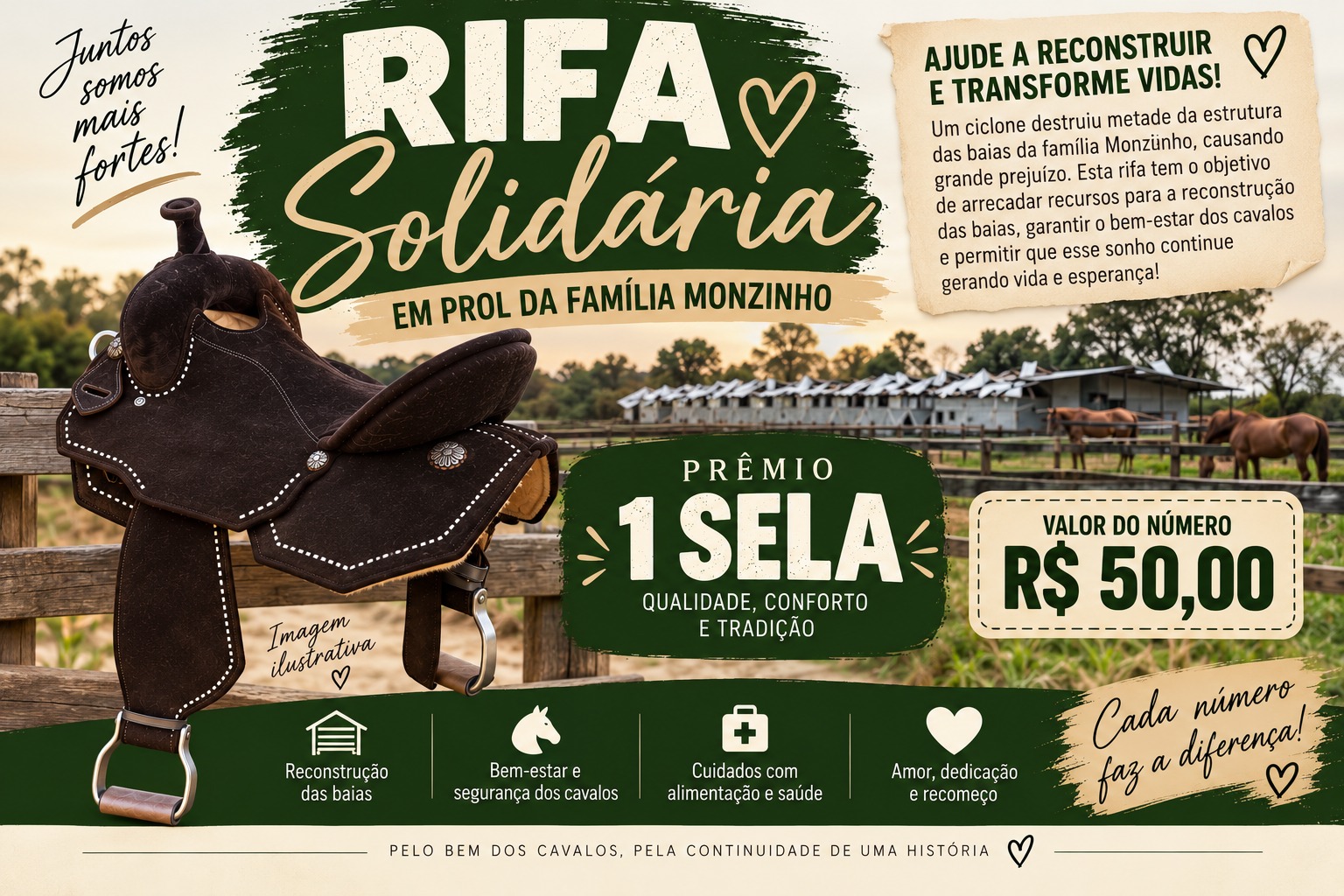RIFA SOLIDARIA MONZINHO PARA RECONSTRUIR SUAS BAIAS QUE FORAM DESTRUIDAS POR FORTES VENTOS