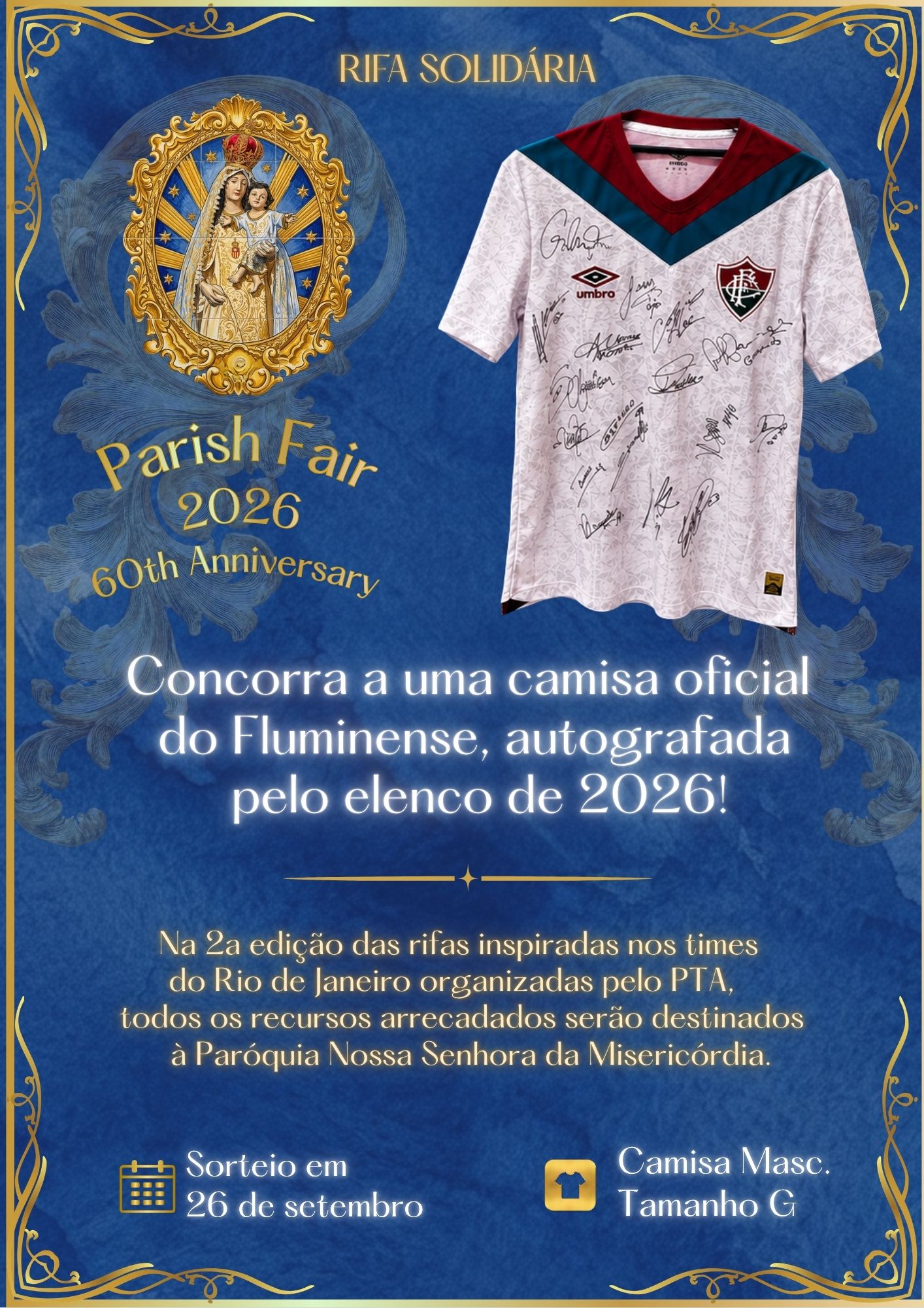 Rifa solidária Paróquia Nossa Senhora da Misericórdia
