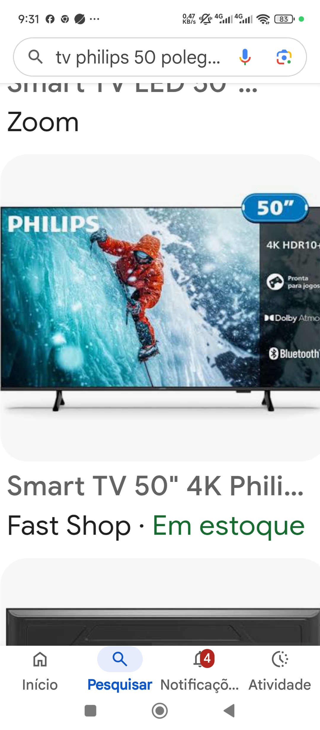 Rifa Solidária tv Philips 50 polegadas